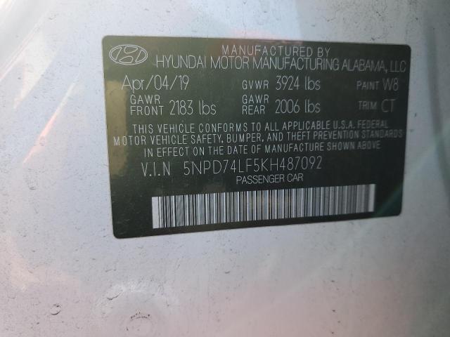 Photo 12 VIN: 5NPD74LF5KH487092 - HYUNDAI ELANTRA SE 