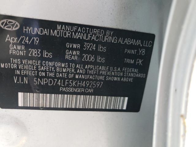 Photo 9 VIN: 5NPD74LF5KH492597 - HYUNDAI ELANTRA SE 