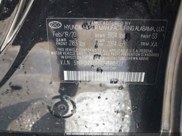 Photo 8 VIN: 5NPD74LF5LH590322 - HYUNDAI ELANTRA 