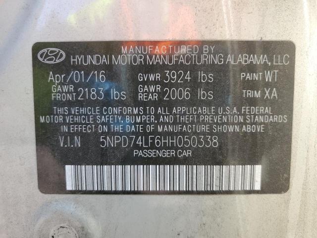 Photo 11 VIN: 5NPD74LF6HH050338 - HYUNDAI ELANTRA SE 