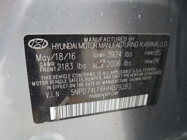 Photo 9 VIN: 5NPD74LF6HH079287 - HYUNDAI ELANTRA SE 