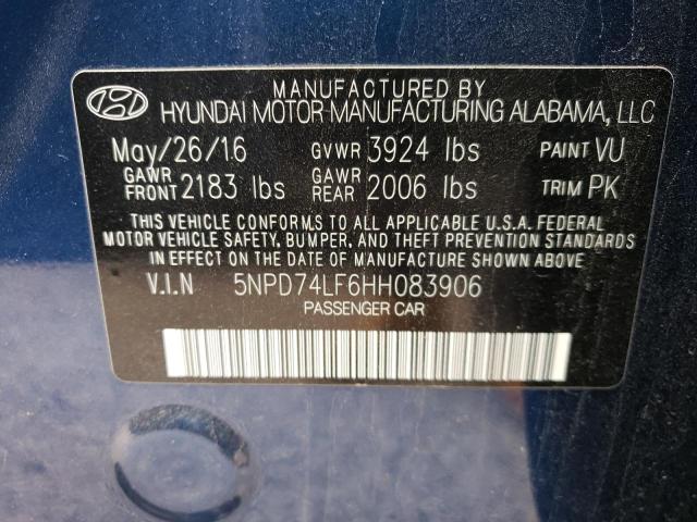 Photo 9 VIN: 5NPD74LF6HH083906 - HYUNDAI ELANTRA SE 