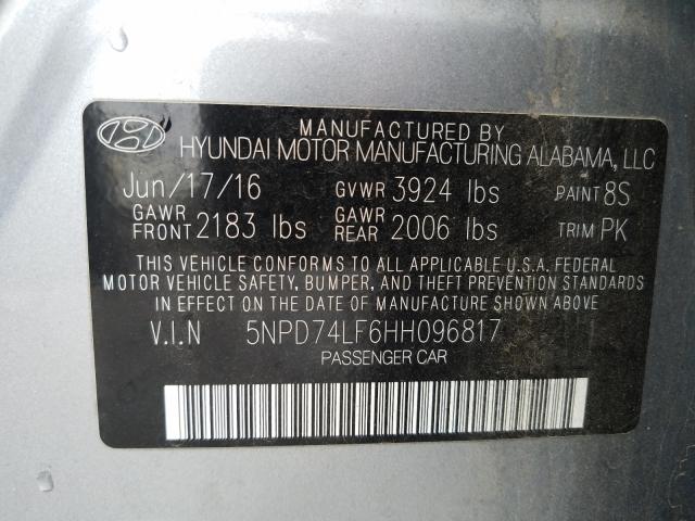 Photo 9 VIN: 5NPD74LF6HH096817 - HYUNDAI ELANTRA SE 