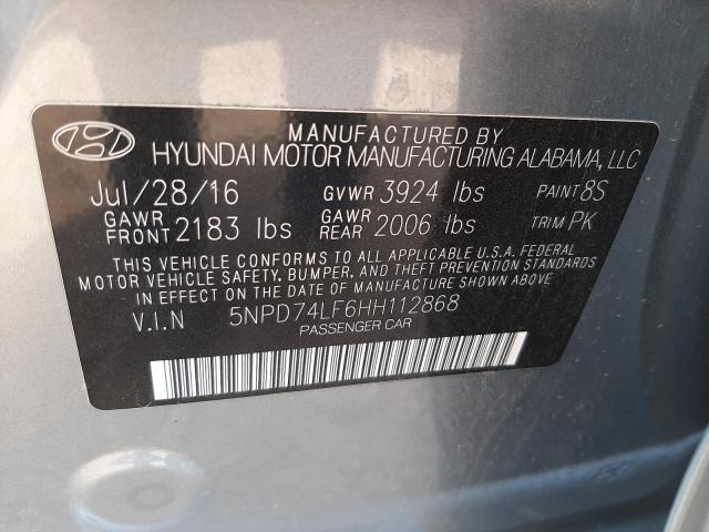 Photo 9 VIN: 5NPD74LF6HH112868 - HYUNDAI ELANTRA SE 