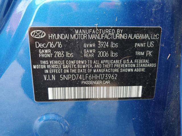 Photo 12 VIN: 5NPD74LF6HH173962 - HYUNDAI ELANTRA 