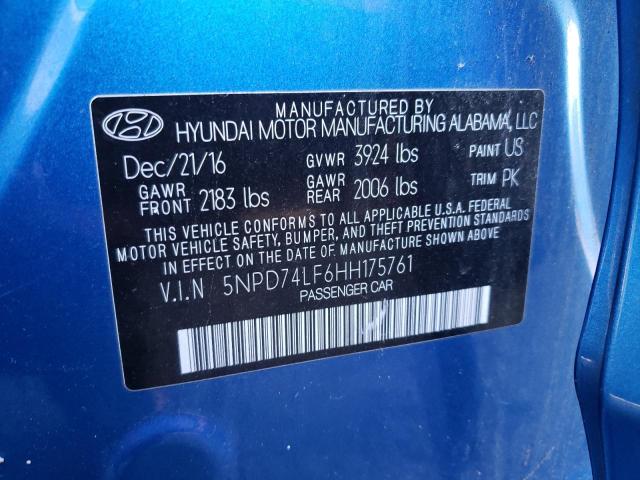 Photo 9 VIN: 5NPD74LF6HH175761 - HYUNDAI ELANTRA SE 