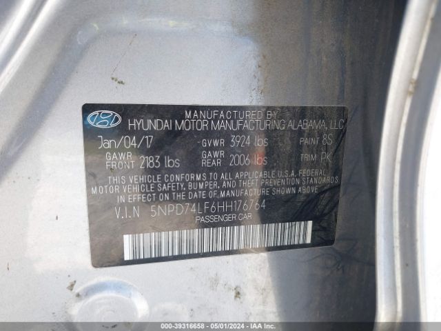 Photo 8 VIN: 5NPD74LF6HH176764 - HYUNDAI ELANTRA 