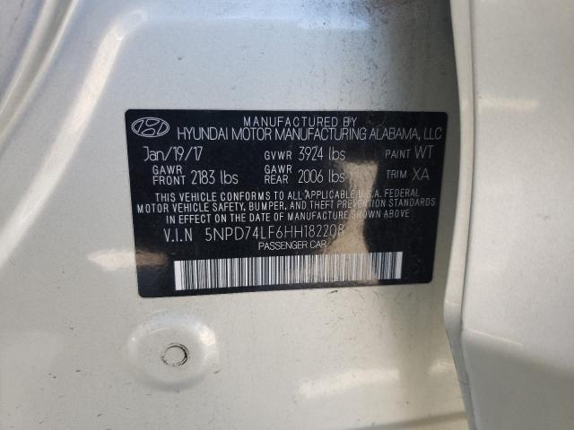 Photo 9 VIN: 5NPD74LF6HH182208 - HYUNDAI ELANTRA SE 