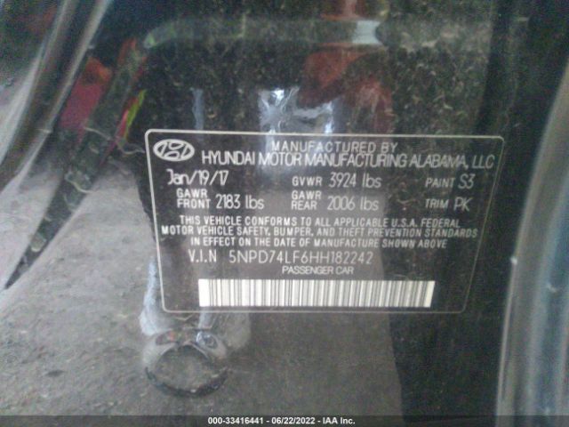 Photo 8 VIN: 5NPD74LF6HH182242 - HYUNDAI ELANTRA 