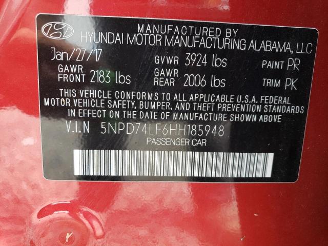 Photo 12 VIN: 5NPD74LF6HH185948 - HYUNDAI ELANTRA SE 