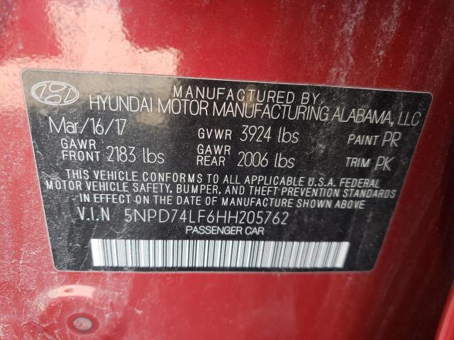 Photo 9 VIN: 5NPD74LF6HH205762 - HYUNDAI ELANTRA SE 