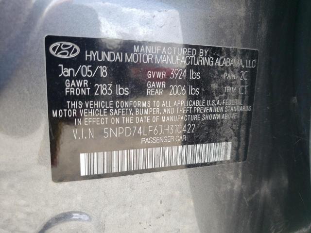 Photo 9 VIN: 5NPD74LF6JH310422 - HYUNDAI ELANTRA SE 