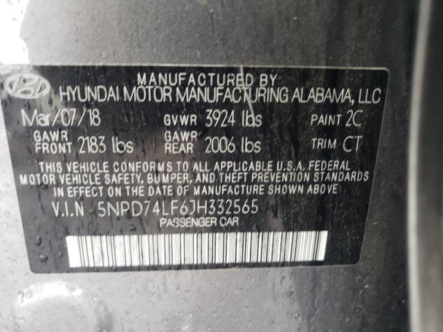 Photo 11 VIN: 5NPD74LF6JH332565 - HYUNDAI ELANTRA 