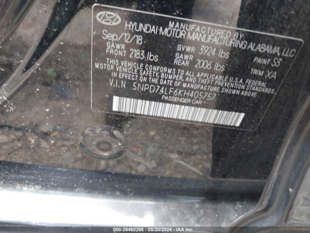 Photo 8 VIN: 5NPD74LF6KH405757 - HYUNDAI ELANTRA 