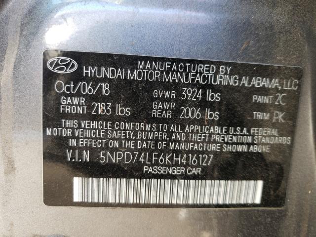 Photo 9 VIN: 5NPD74LF6KH416127 - HYUNDAI ELANTRA SE 