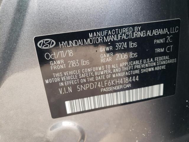 Photo 11 VIN: 5NPD74LF6KH418444 - HYUNDAI ELANTRA 