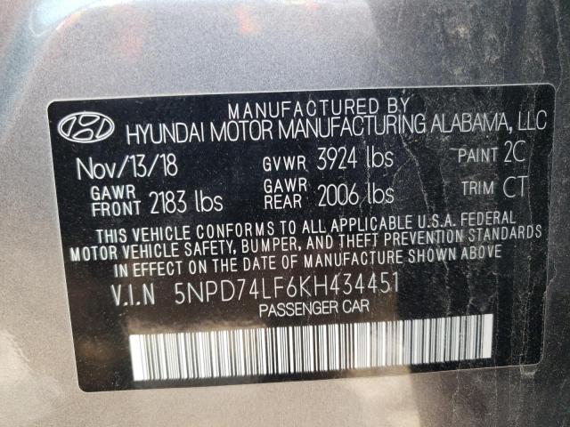 Photo 11 VIN: 5NPD74LF6KH434451 - HYUNDAI ELANTRA SE 