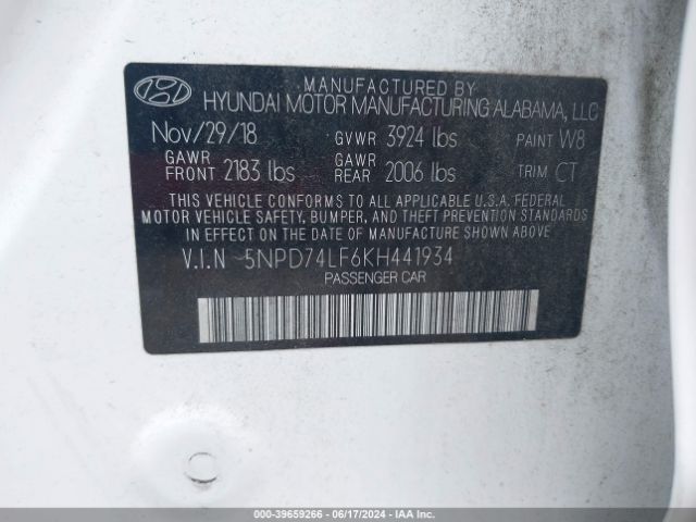 Photo 8 VIN: 5NPD74LF6KH441934 - HYUNDAI ELANTRA 