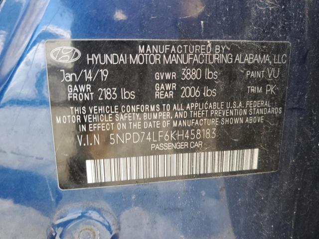 Photo 11 VIN: 5NPD74LF6KH458183 - HYUNDAI ELANTRA 