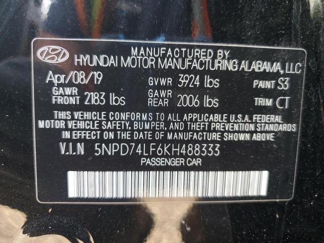 Photo 12 VIN: 5NPD74LF6KH488333 - HYUNDAI ELANTRA 