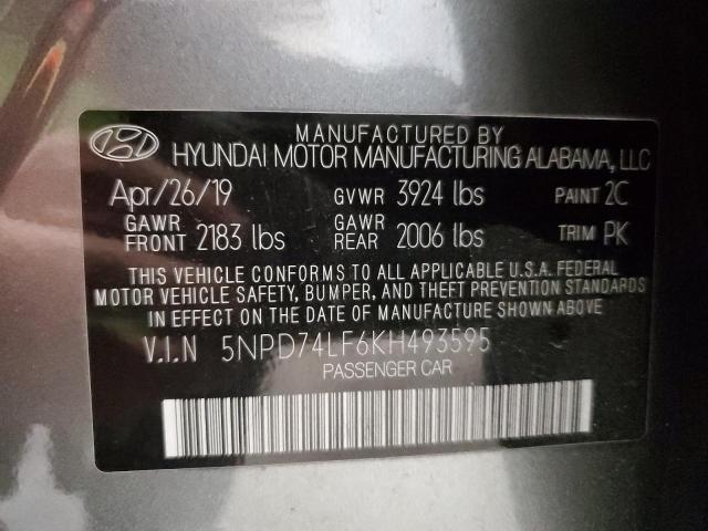 Photo 11 VIN: 5NPD74LF6KH493595 - HYUNDAI ELANTRA 