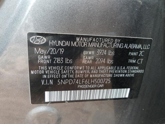 Photo 9 VIN: 5NPD74LF6LH500725 - HYUNDAI ELANTRA SE 