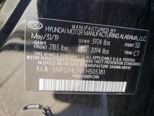 Photo 9 VIN: 5NPD74LF6LH505181 - HYUNDAI ELANTRA SE 