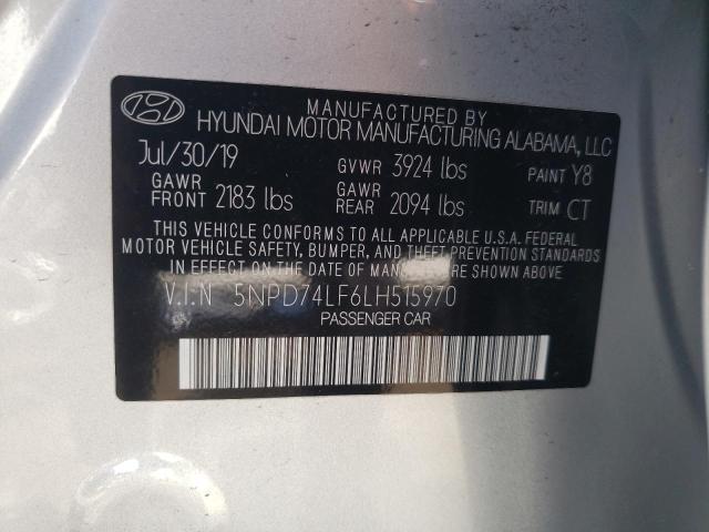 Photo 9 VIN: 5NPD74LF6LH515970 - HYUNDAI ELANTRA SE 