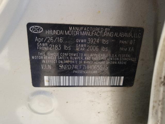 Photo 9 VIN: 5NPD74LF7HH065575 - HYUNDAI ELANTRA SE 