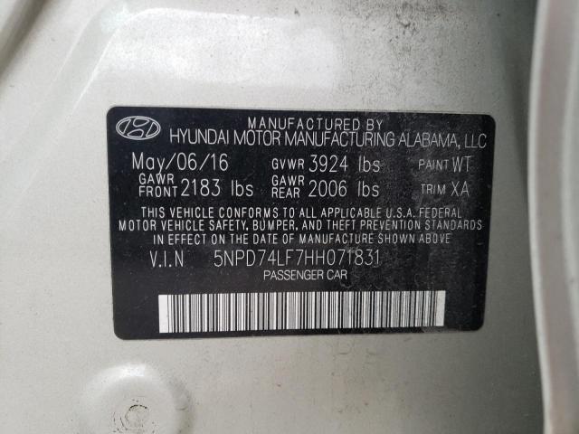 Photo 9 VIN: 5NPD74LF7HH071831 - HYUNDAI ELANTRA SE 