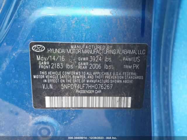 Photo 8 VIN: 5NPD74LF7HH076267 - HYUNDAI ELANTRA 