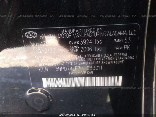 Photo 8 VIN: 5NPD74LF7HH083011 - HYUNDAI ELANTRA 