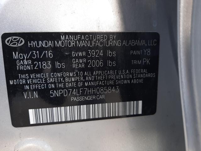 Photo 9 VIN: 5NPD74LF7HH085843 - HYUNDAI ELANTRA SE 