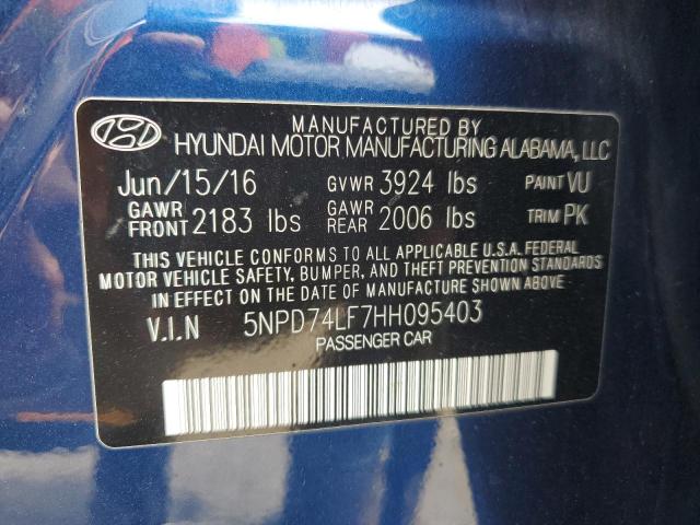 Photo 11 VIN: 5NPD74LF7HH095403 - HYUNDAI ELANTRA SE 