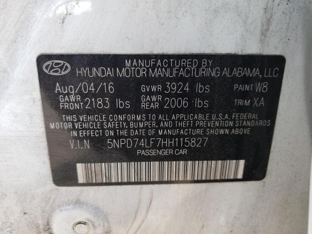 Photo 12 VIN: 5NPD74LF7HH115827 - HYUNDAI ELANTRA SE 