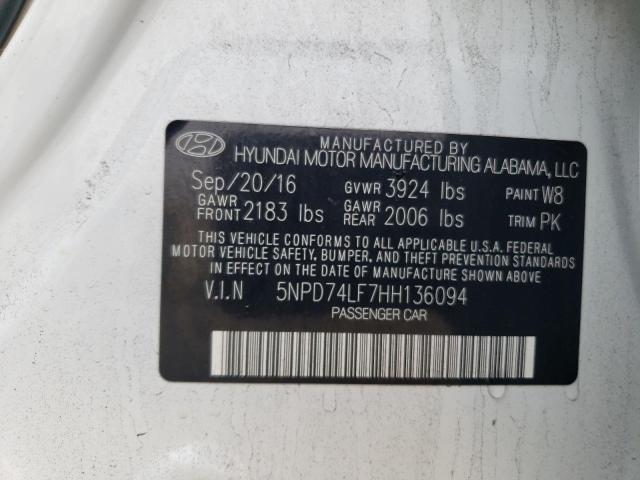 Photo 11 VIN: 5NPD74LF7HH136094 - HYUNDAI ELANTRA SE 