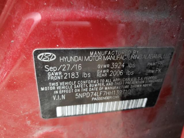 Photo 9 VIN: 5NPD74LF7HH139710 - HYUNDAI ELANTRA SE 