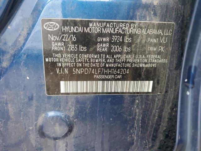 Photo 11 VIN: 5NPD74LF7HH164204 - HYUNDAI ELANTRA 