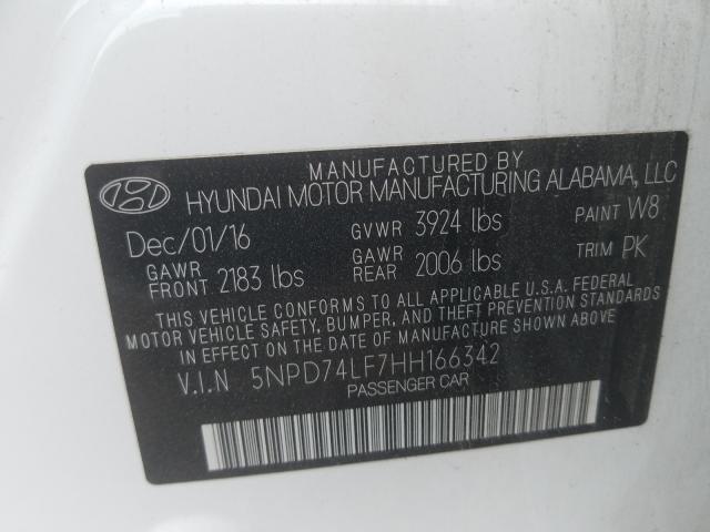 Photo 9 VIN: 5NPD74LF7HH166342 - HYUNDAI ELANTRA SE 