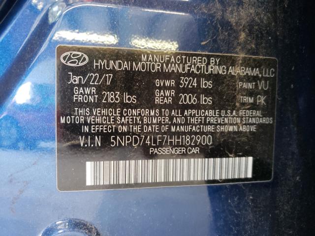 Photo 9 VIN: 5NPD74LF7HH182900 - HYUNDAI ELANTRA SE 