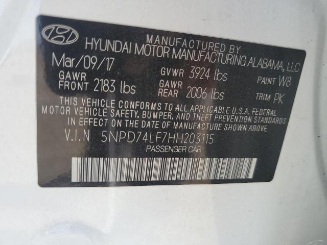 Photo 12 VIN: 5NPD74LF7HH203115 - HYUNDAI ELANTRA SE 