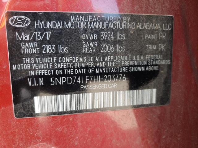 Photo 9 VIN: 5NPD74LF7HH203776 - HYUNDAI ELANTRA SE 