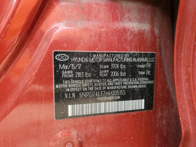 Photo 9 VIN: 5NPD74LF7HH205155 - HYUNDAI ELANTRA SE 