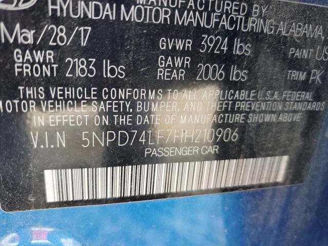 Photo 12 VIN: 5NPD74LF7HH210906 - HYUNDAI ELANTRA 