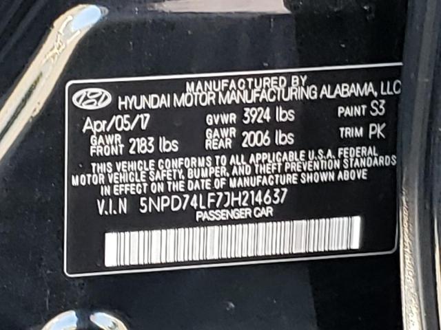 Photo 11 VIN: 5NPD74LF7JH214637 - HYUNDAI ELANTRA SE 