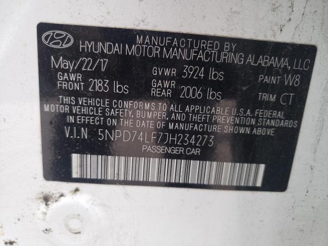 Photo 9 VIN: 5NPD74LF7JH234273 - HYUNDAI ELANTRA SE 