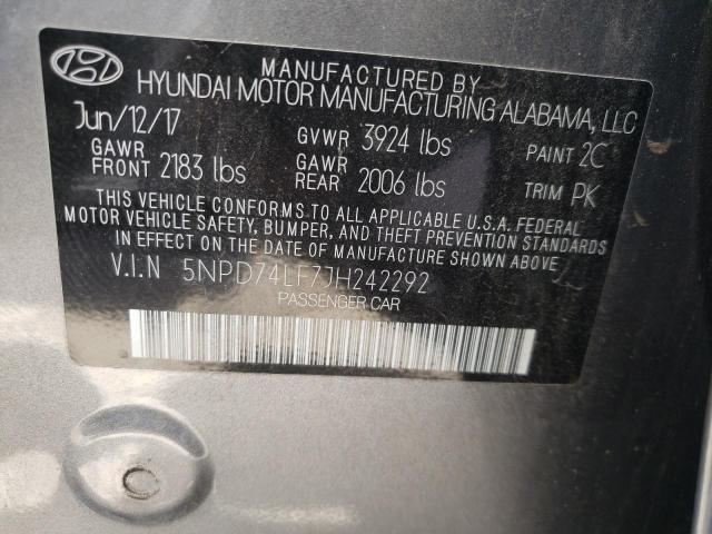 Photo 9 VIN: 5NPD74LF7JH242292 - HYUNDAI ELANTRA SE 