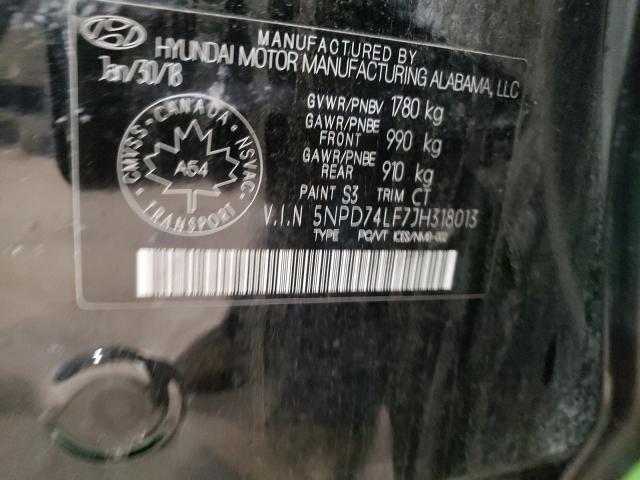 Photo 9 VIN: 5NPD74LF7JH318013 - HYUNDAI ELANTRA SE 