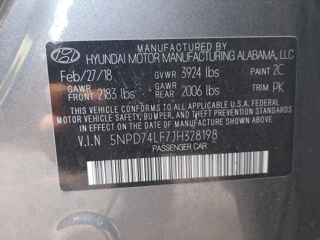 Photo 9 VIN: 5NPD74LF7JH328198 - HYUNDAI ELANTRA SE 