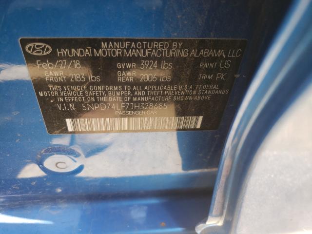 Photo 9 VIN: 5NPD74LF7JH328685 - HYUNDAI ELANTRA SE 